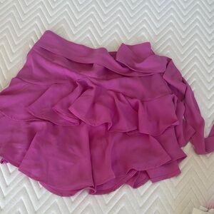 Express Asymmetrical Fuchsia Ruffle Skirt